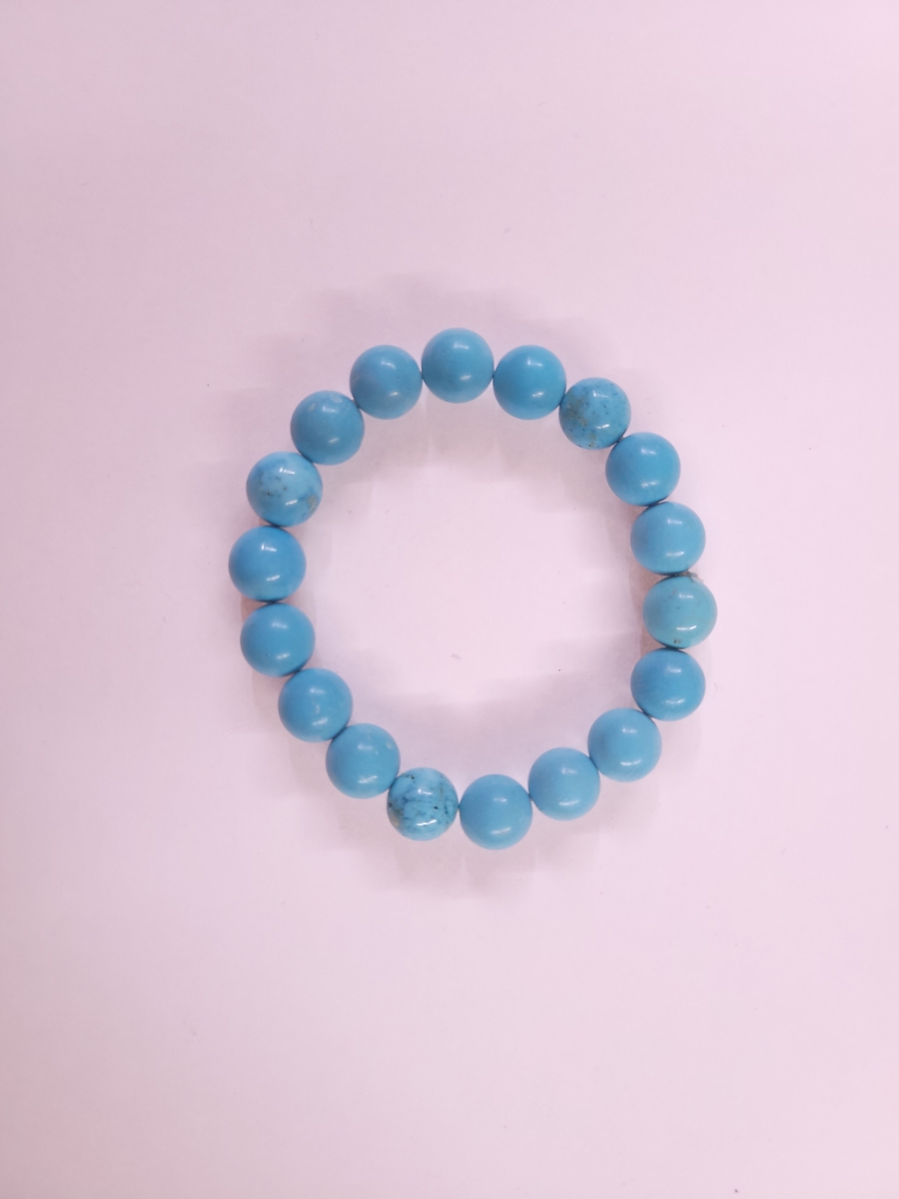 Real Turquoise Beaded Stretch Bracelet